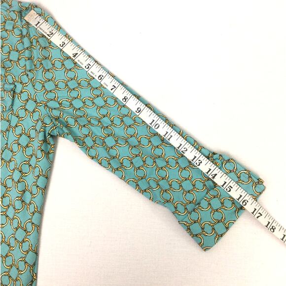 Charter Club Chain Link Classic Collared Flap Pockets 3/4 Sleeve Blouse Size S - Picture 11 of 11